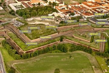 Nejdůležitější části obraných prvků pevnosti Terezín.