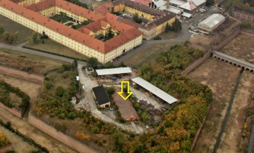 Letecký pohled na prachárnu v bastionu č. 1. Foto: Hynek Gazsi.